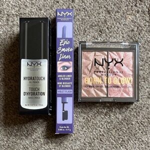 NYX bundle- Primer, eyeliner, Bronze Bout The Bronze & Gem Storm-New-Never used